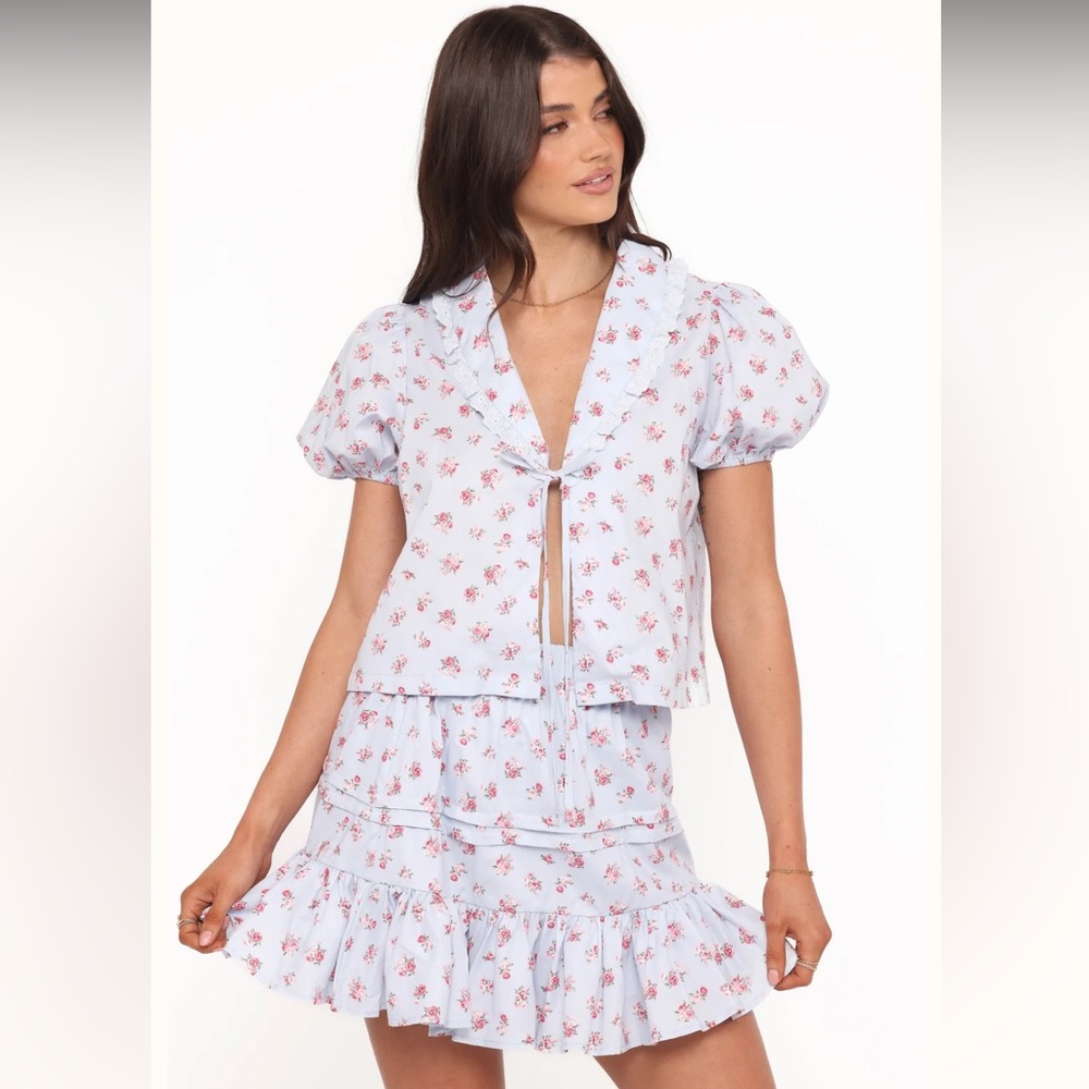 MABLE the Label Wild Rose Blouse‎ & Skirt Set Cottagecore Darling Womens S